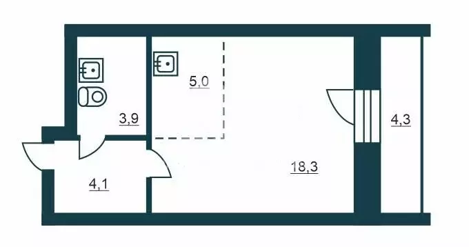 Квартира-студия: Новосибирск, улица Пархоменко, 23 (27 м) - Фото 1