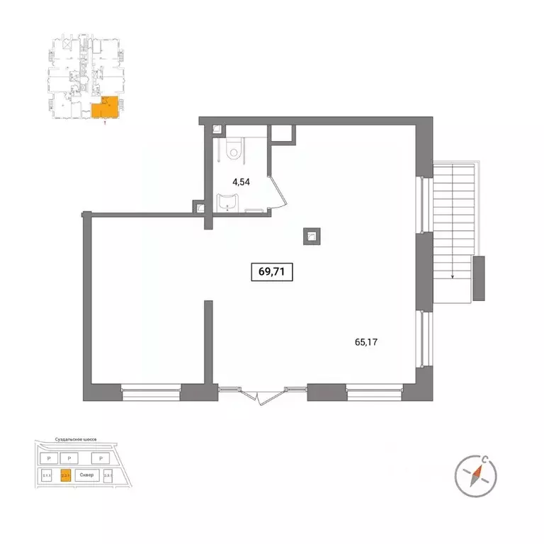 Торговая площадь в Санкт-Петербург ш. Суздальское, 20к2 (70 м) - Фото 0