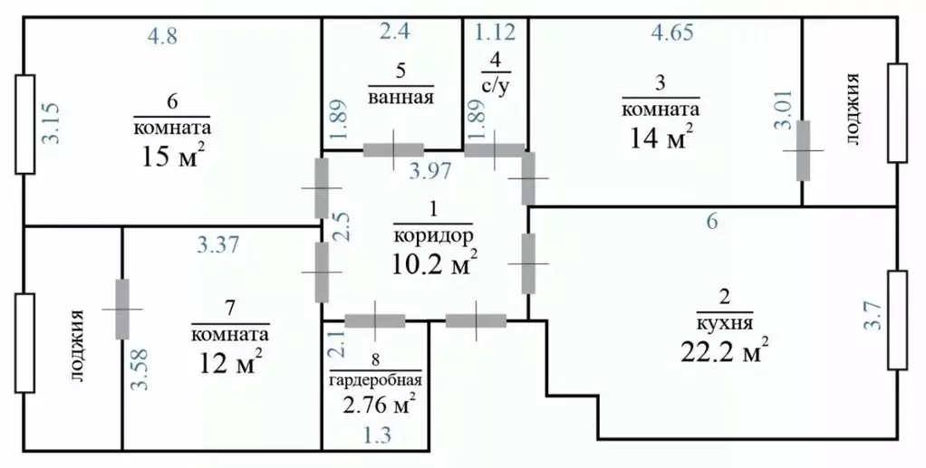 4-к кв. Москва ул. Архитектора Щусева, 2к3 (86.0 м) - Фото 2
