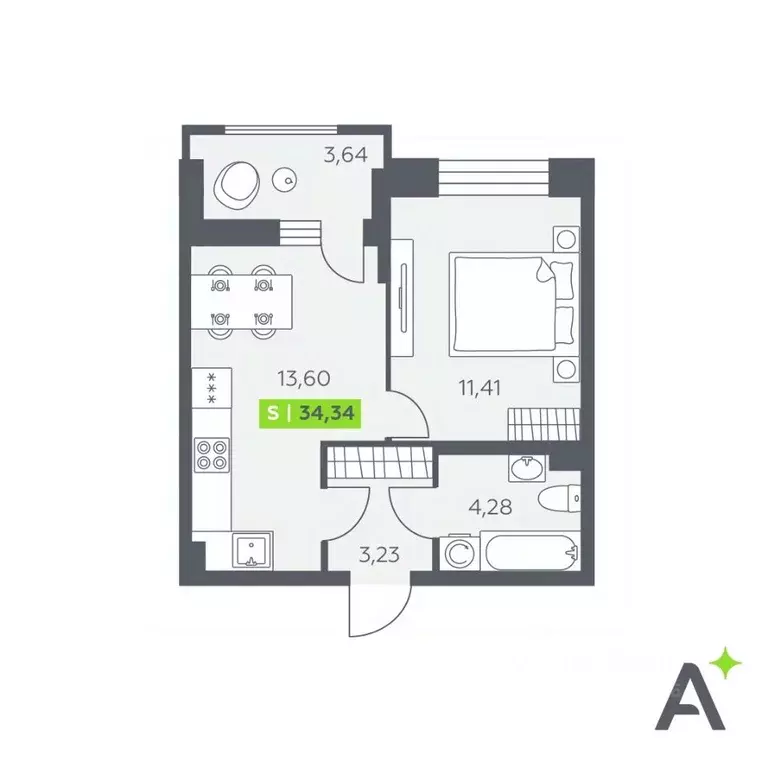 1-к кв. Ленинградская область, Всеволожский район, Заневское городское ... - Фото 1