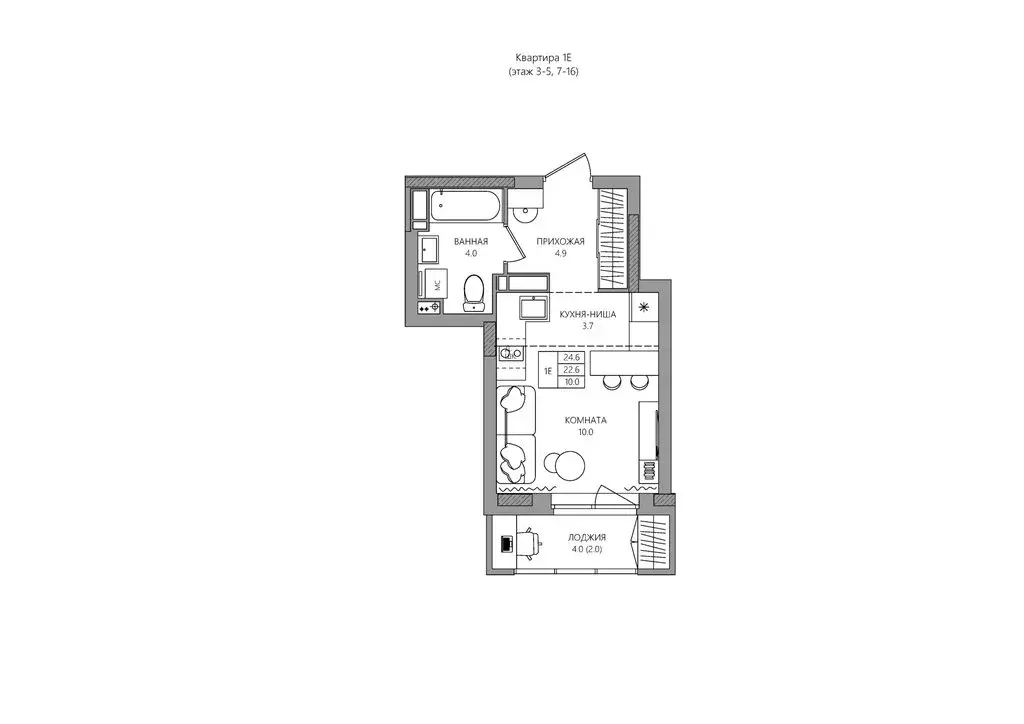Квартира-студия: Пермский муниципальный округ, деревня Кондратово, ... - Фото 1