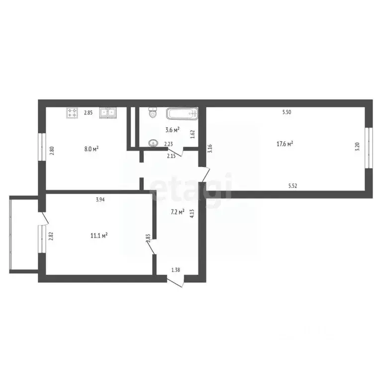 2-к кв. Крым, Евпатория ул. Интернациональная, 81 (47.7 м) - Фото 2