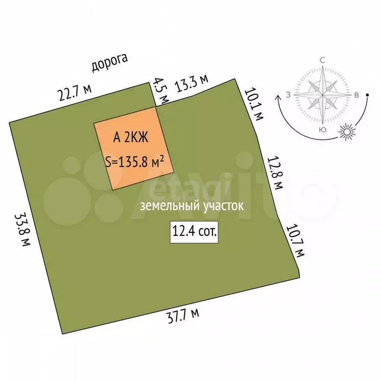 Дом 135,8 м на участке 12,4 сот. - Фото 0