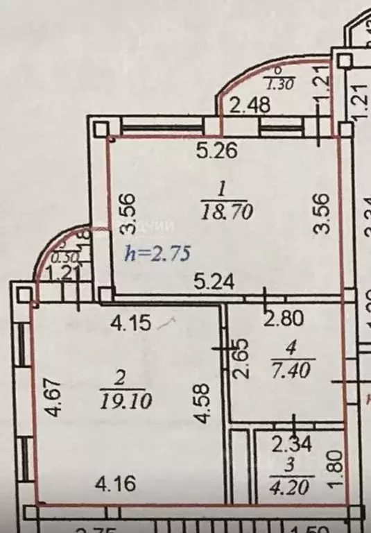 1-к кв. Чувашия, Чебоксарский муниципальный округ, д. Чергаши ул. ... - Фото 2