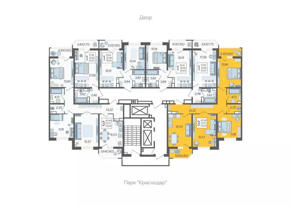 3-комнатная квартира: Краснодар, Уральская улица, 87/7 (79.05 м) - Фото 2
