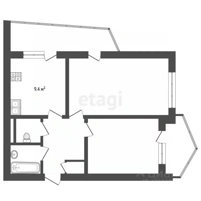 2-к кв. Крым, Ялта ул. Вергасова, 1 (50.6 м) - Фото 2