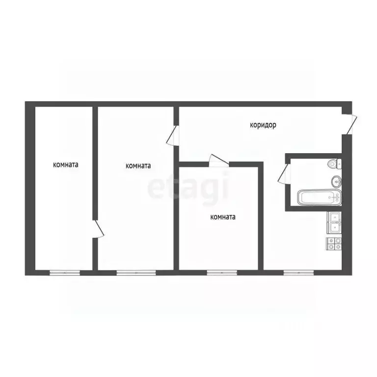 3-к кв. Ярославская область, Ярославль ул. Урицкого, 38 (59.0 м) - Фото 2