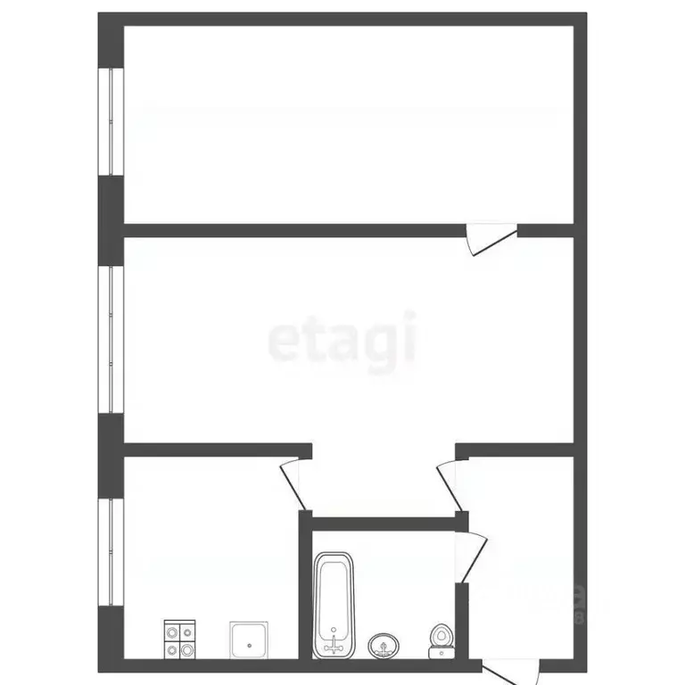2-к кв. Томская область, Томск ул. Розы Люксембург, 49 (44.8 м) - Фото 1