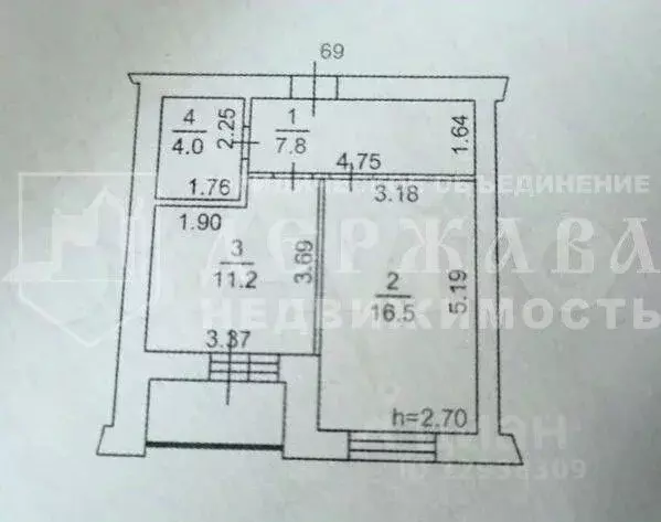 1-к кв. Кемеровская область, Кемерово Ленинградский просп., 55 (39.0 ... - Фото 2