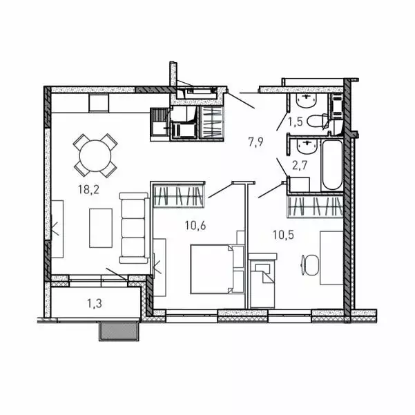 2-комнатная квартира: Балашиха, улица Твардовского, вл36к2 (52.7 м) - Фото 1