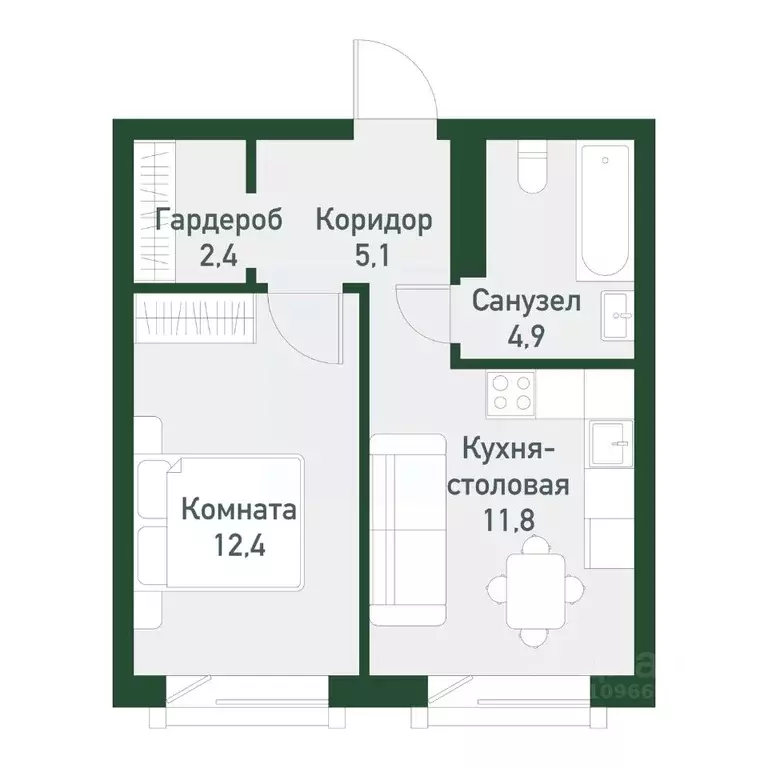1-к кв. Челябинская область, Челябинский городской округ, пос. ... - Фото 0