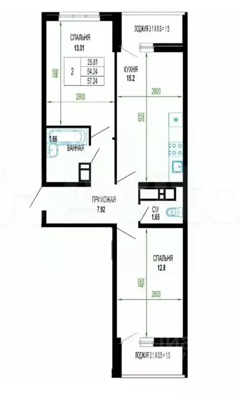 3-к кв. Краснодарский край, Краснодар Имени Петра Метальникова мкр, ... - Фото 2