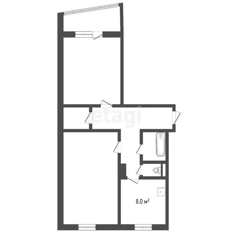 2-комнатная квартира: Челябинская область, Озерск, улица Монтажников, ... - Фото 0