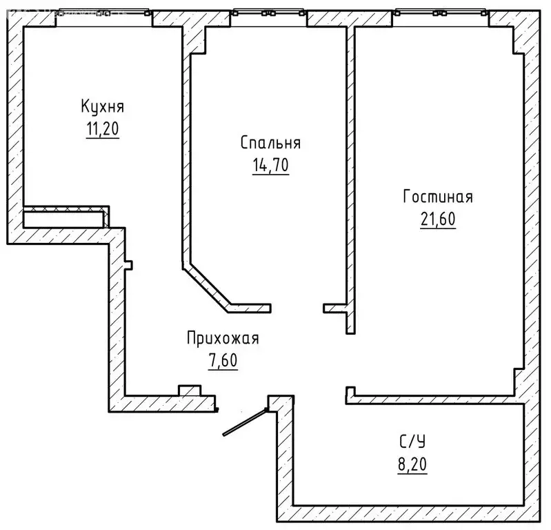 2-комнатная квартира: Нальчик, улица Тлостанова, 32 (63.3 м) - Фото 1