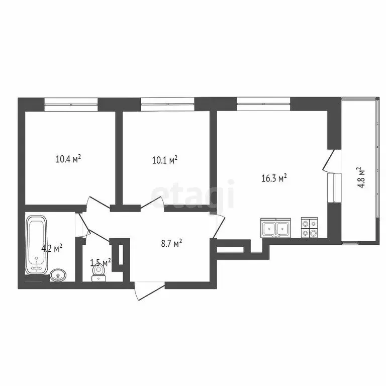 2-комнатная квартира: деревня Дударева, улица Сергея Джанбровского, 5 ... - Фото 1