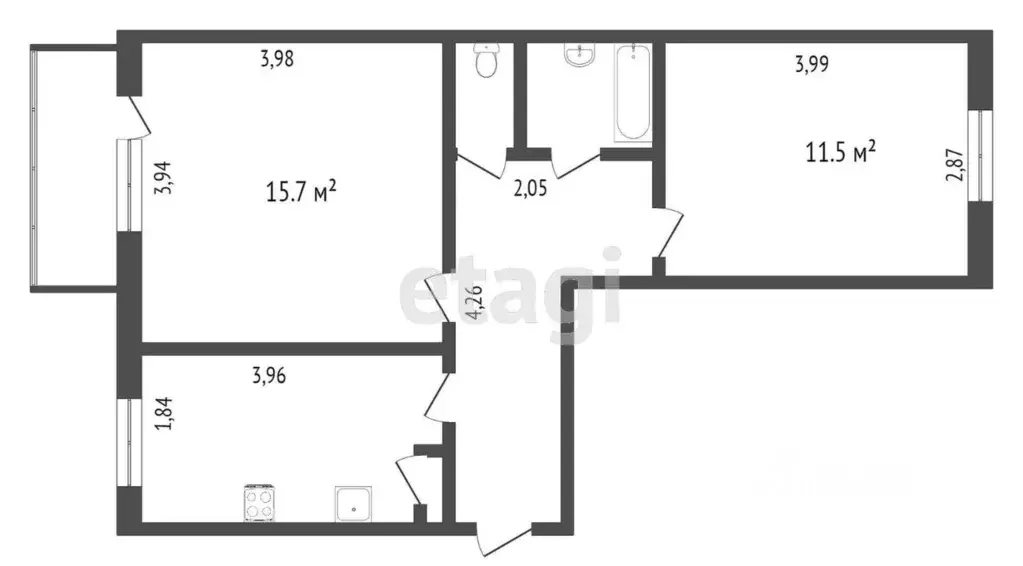 2-к кв. Тюменская область, Тюмень Метелева мкр, ул. Метелевская, 10 ... - Фото 2