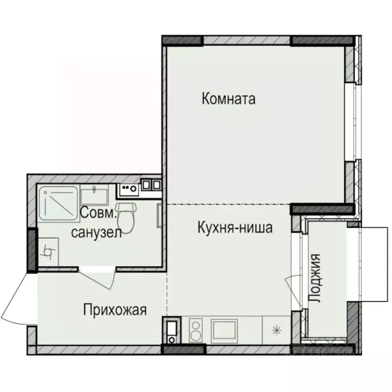 Студия Удмуртия, Ижевск Карлутский жилрайон, 3-й мкр,  (29.3 м) - Фото 0