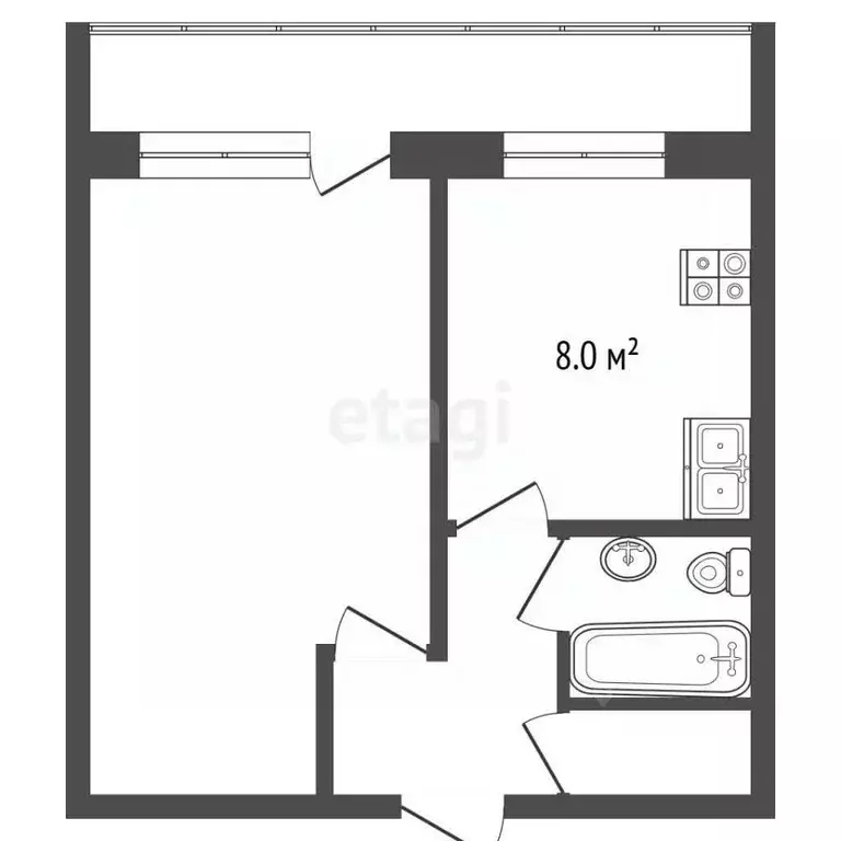 1-к кв. Московская область, Люберцы городской округ, Красково пгт ул. ... - Фото 2