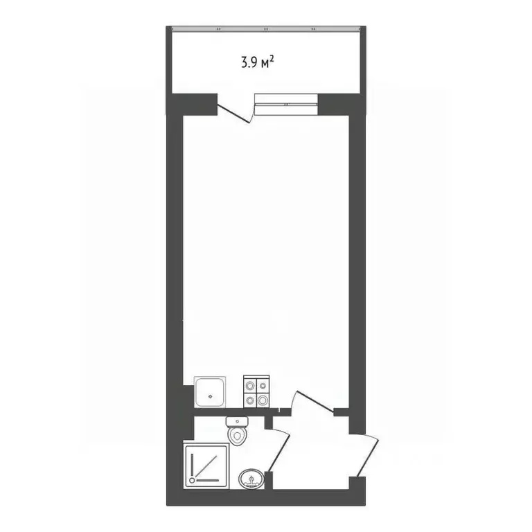Студия Ханты-Мансийский АО, Сургут ул. Иосифа Каролинского, 9 (29.2 м) - Фото 1