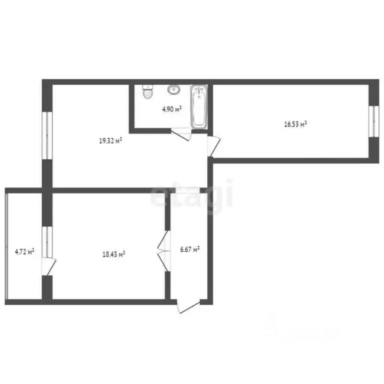 2-к кв. Тюменская область, Тюмень Тарманы мкр, ул. Маршака, 5 (65.2 м) - Фото 2