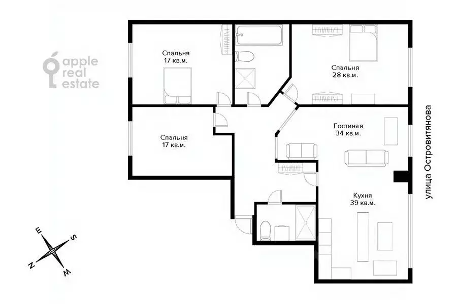 4-к кв. Москва ул. Островитянова, 13 (170.0 м) - Фото 1