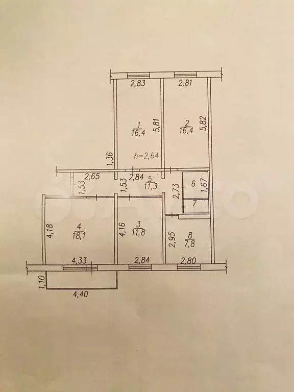 4-к. квартира, 85,7 м, 7/10 эт. - Фото 0