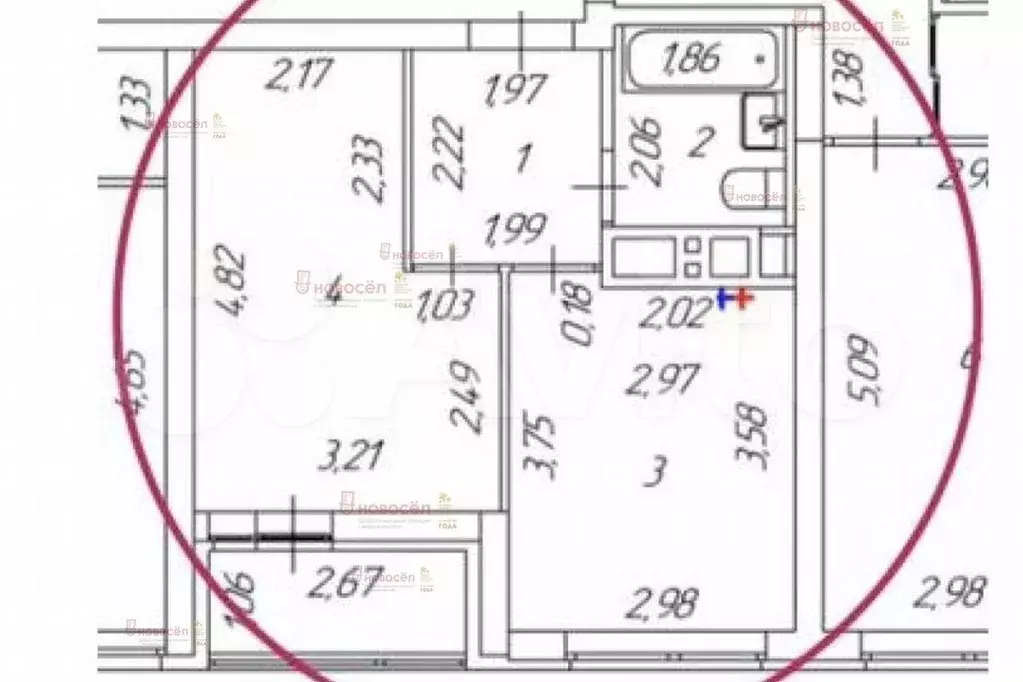 2-к. квартира, 41 м, 4/21 эт. - Фото 0