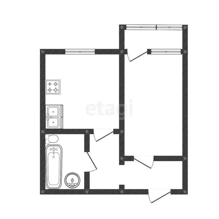 1-комнатная квартира: Иркутск, улица Глеба Успенского, 6/1 (34.9 м) - Фото 1