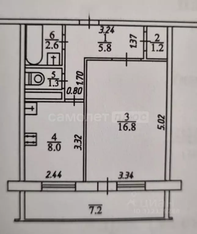 1-к кв. Калужская область, Обнинск Белкинская ул., 45 (35.7 м) - Фото 0