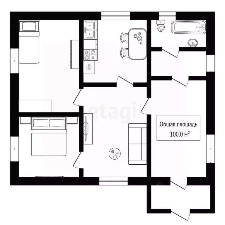 Дом в Алтай, с. Кош-Агач ул. Медицинская, 48 (100 м) - Фото 2