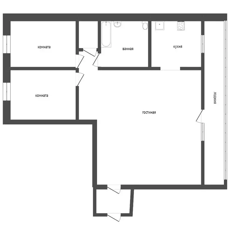 3-комнатная квартира: Курган, улица Аргентовского, 46 (62.4 м) - Фото 0