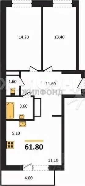 3-к кв. Новосибирская область, Новосибирск ул. Коминтерна, 1 (61.9 м) - Фото 0