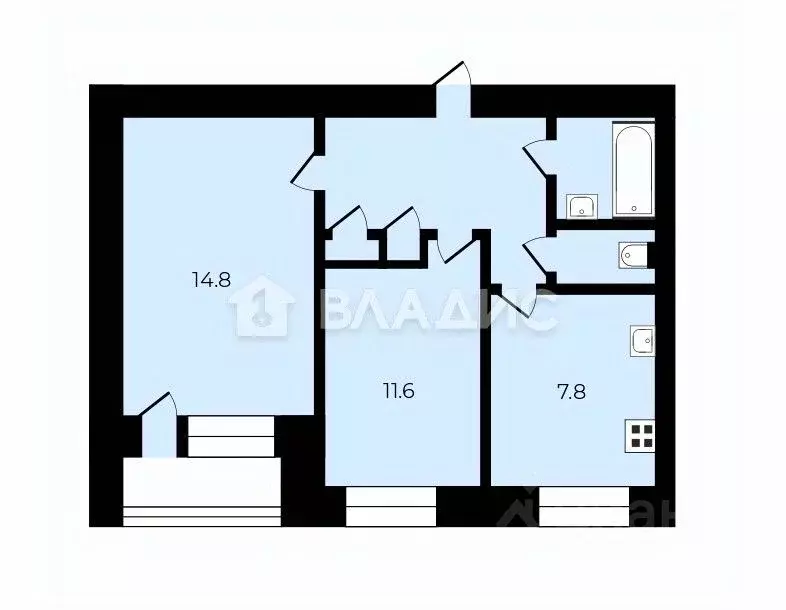 2-к кв. Владимирская область, Владимир просп. Ленина, 49 (46.0 м) - Фото 2