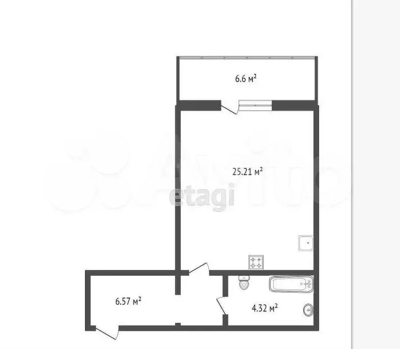 Квартира-студия, 36 м, 4/10 эт. - Фото 0