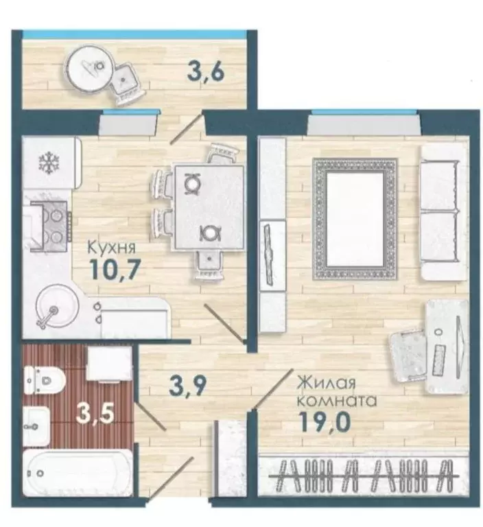 1-к кв. Новосибирская область, Новосибирск ул. Титова, 254/1 (37.0 м) - Фото 1