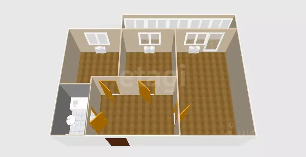 2-к кв. Сахалинская область, Долинск ул. Ленина, 17 (54.3 м) - Фото 2