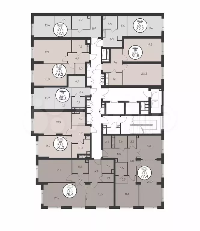 Квартира-студия, 32,7 м, 9/43 эт. - Фото 1