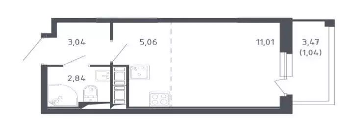 Квартира-студия: Санкт-Петербург, Красносельский район, муниципальный ... - Фото 1