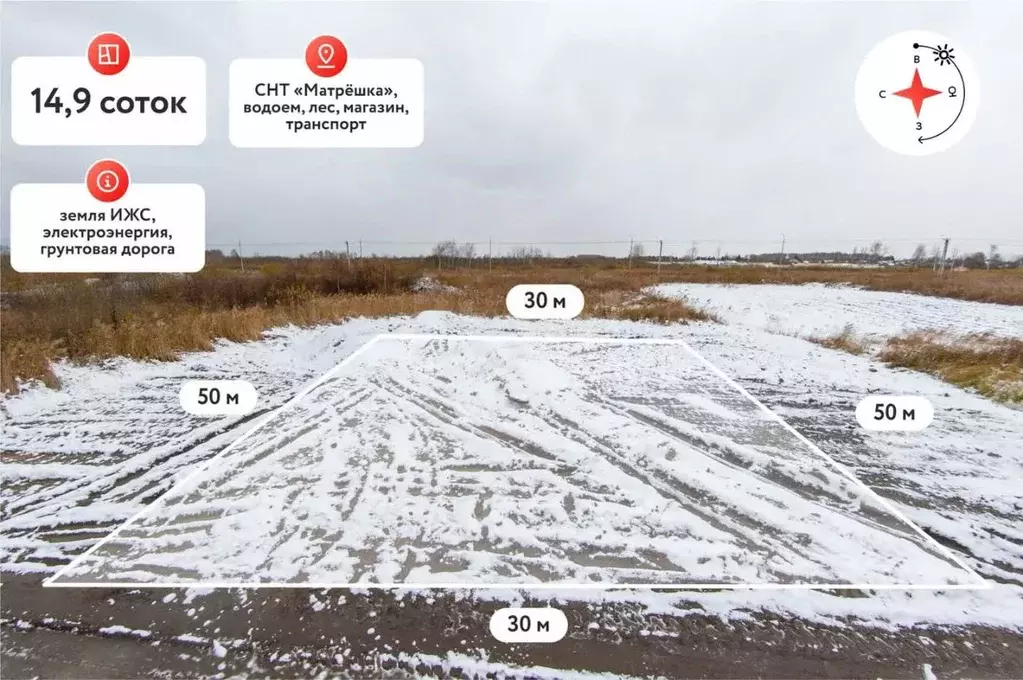 Участок в Тюменская область, Тюмень Матрешка СНТ, пер. Липовый (15.0 ... - Фото 1