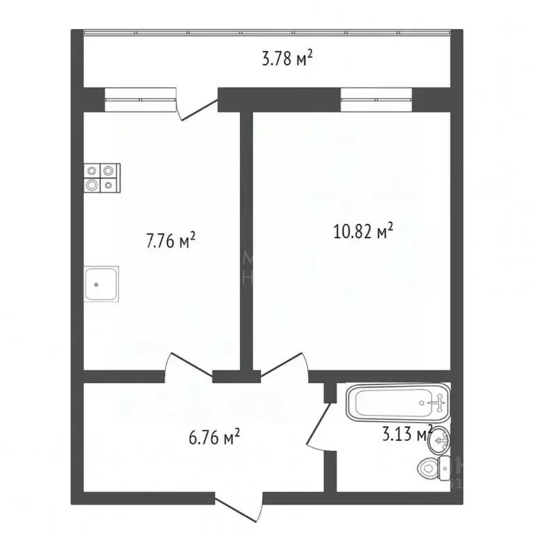 1-к кв. Тюменская область, Тюмень бул. Бориса Щербины, 16 (29.0 м) - Фото 2