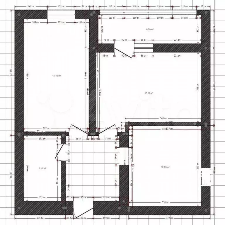 2-к. квартира, 58,4 м, 1/9 эт. - Фото 0