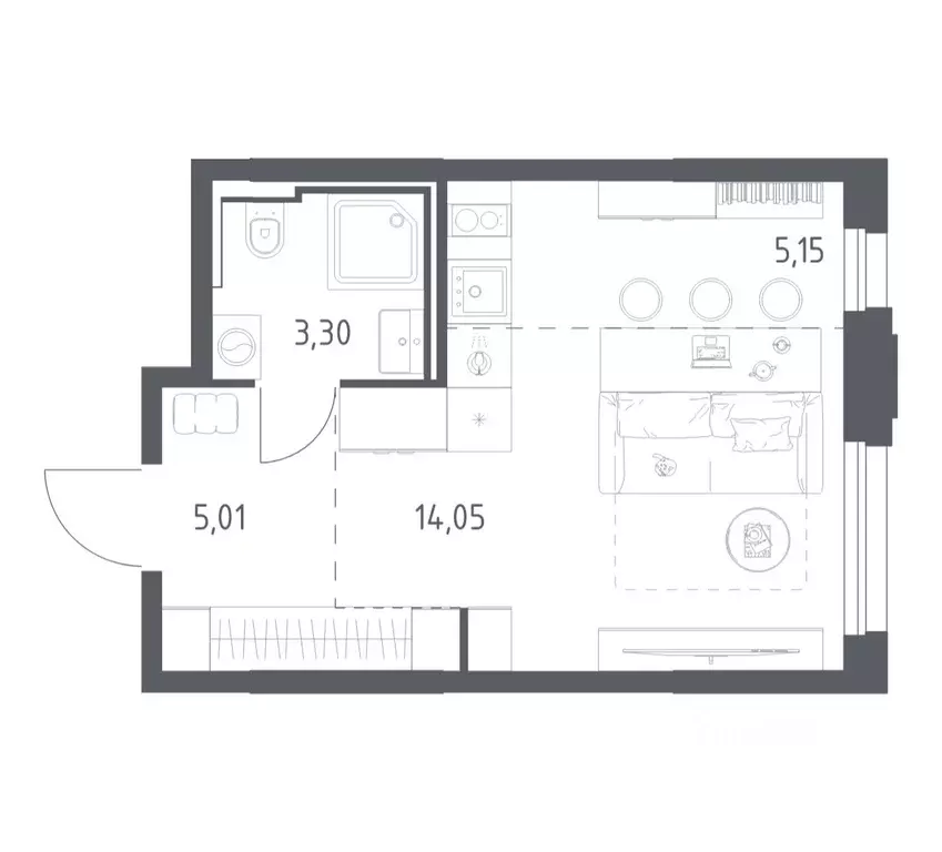 Студия Московская область, Красногорск Квартал Строгино жилой ... - Фото 1