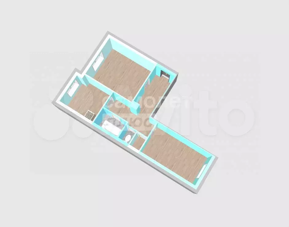 2-к. квартира, 49,8 м, 2/4 эт. - Фото 1