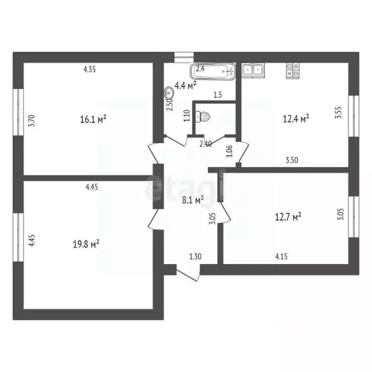3-к кв. Мордовия, Саранск Ботевградская ул., 85 (75.0 м) - Фото 2