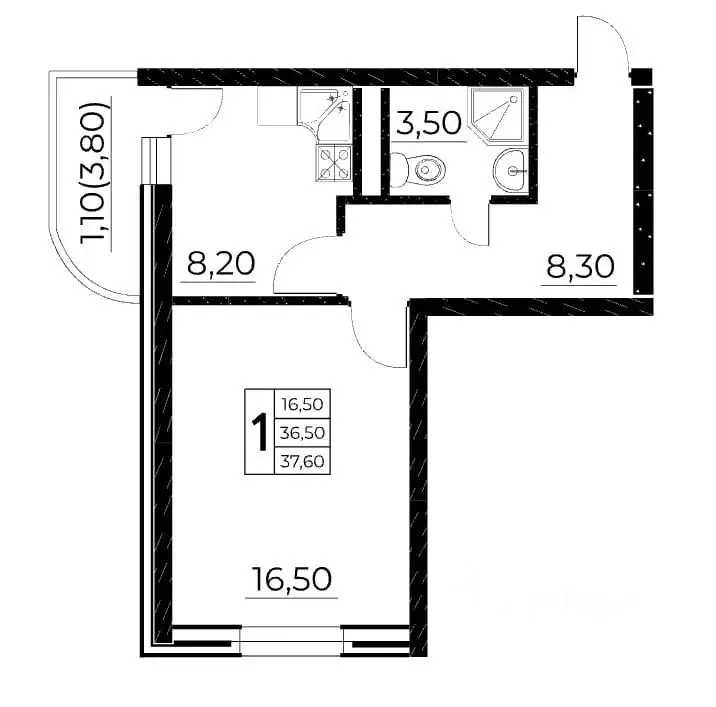 1-к кв. Ростовская область, Ростов-на-Дону ул. Нансена, 103/1/8 (40.0 ... - Фото 2