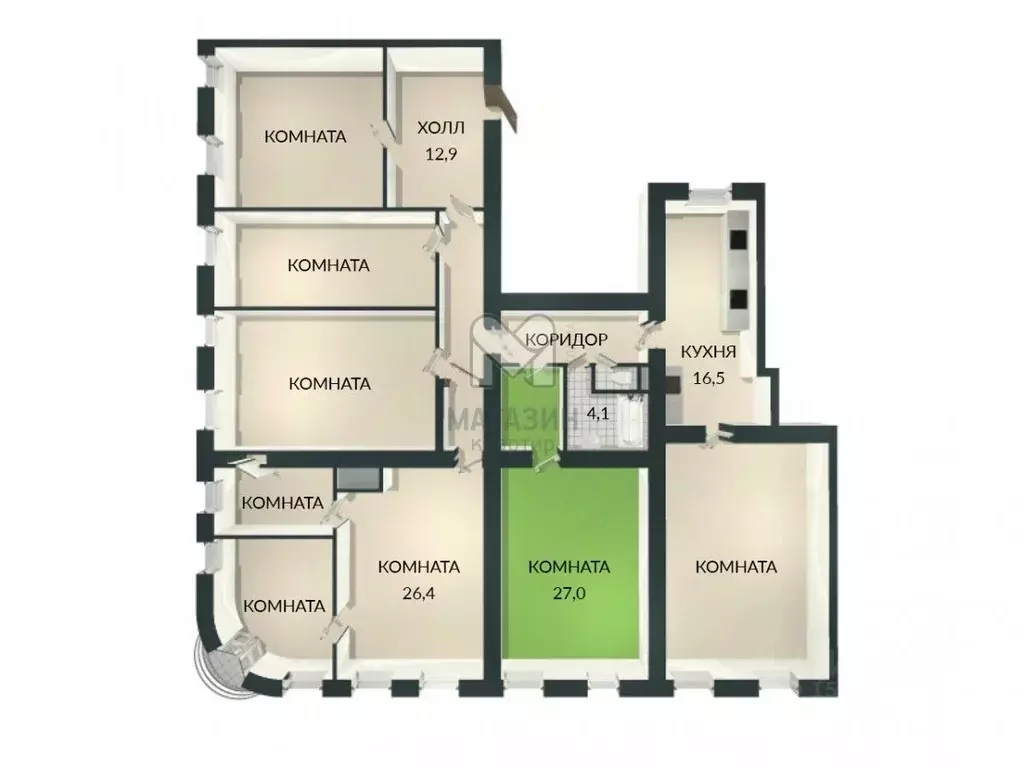 Комната Санкт-Петербург Кадетская линия, 31/22 (27.0 м) - Фото 2