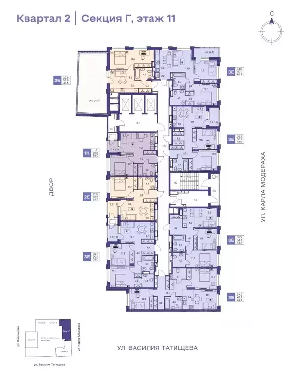 3-к кв. Пермский край, Пермь ул. Карла Модераха, 7 (54.4 м) - Фото 2