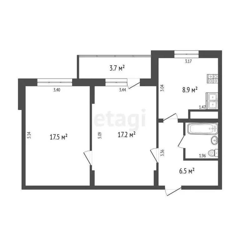 2-комнатная квартира: Тюмень, улица Муравленко, 13 (54.5 м) - Фото 0