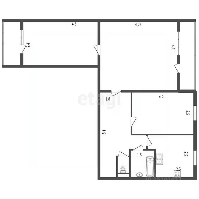 3-к кв. Санкт-Петербург просп. Луначарского, 100 (57.5 м) - Фото 2