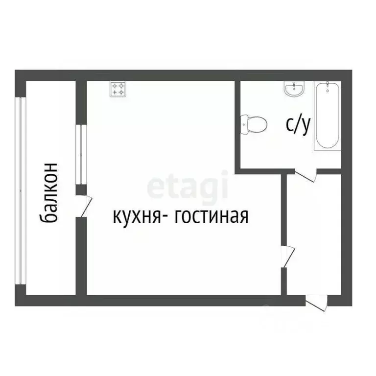 Студия Курганская область, Курган Заозерный жилрайон, 1-й мкр, ул. ... - Фото 1